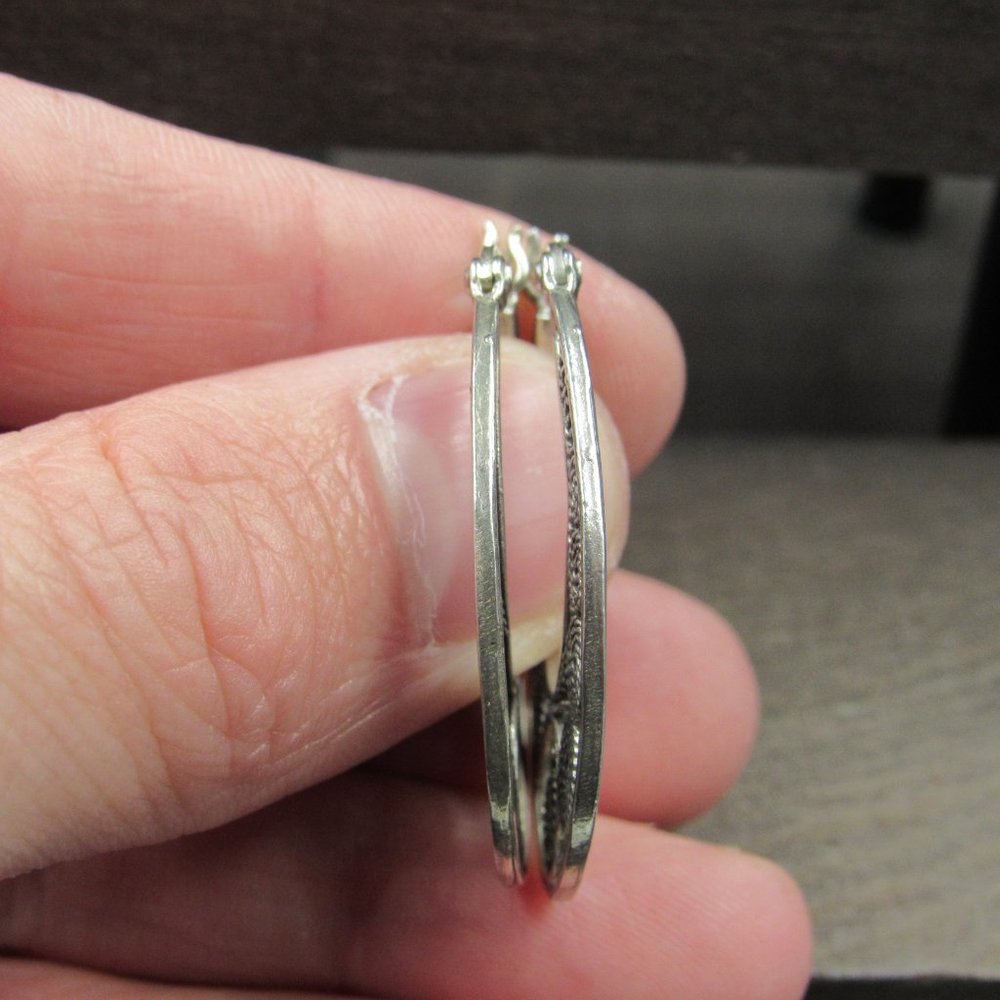 Sterling Silver Braided Swirl Pattern Dangle Earr… - image 3